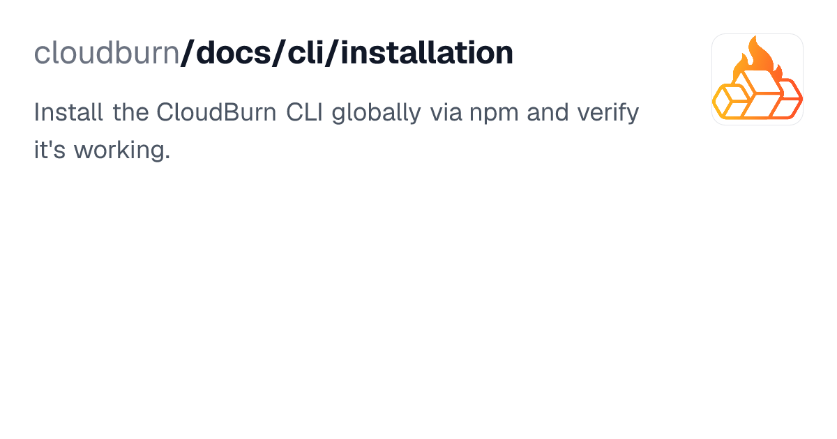 Installation | CloudBurn CLI