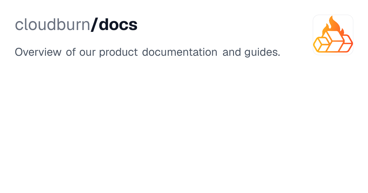 Documentation | Cloud Burn