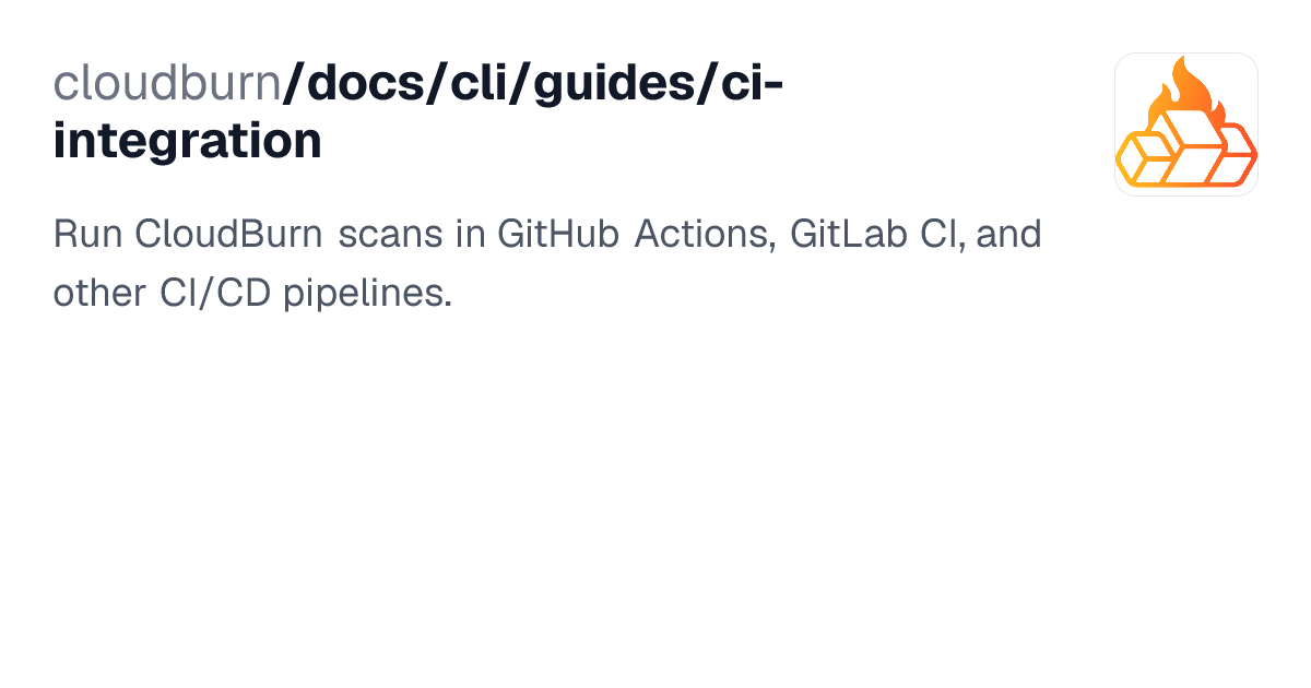 CI/CD Integration | CloudBurn CLI