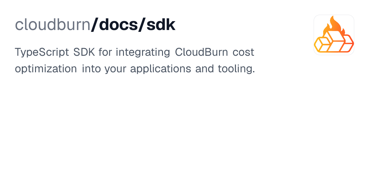 CloudBurn SDK